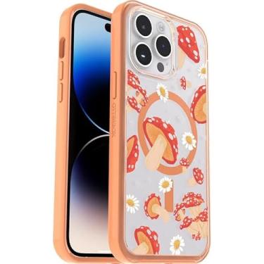 Imagem de OtterBox Capa para iPhone 14 Pro Max (apenas) Symmetry Clear Series+ - Fungos (laranja) - Ultralegre - Encaixa-se ao MagSafe - Bordas elevadas protegem a câmera e a tela - Embalagem sem varejo