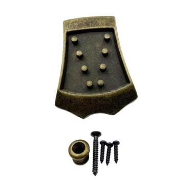 Imagem de menolana Tailpiece de bandolim, placa de cordas de bandolim, substituição de tailpiece de fácil instalação tradicional com parafusos para bandolins de 8 cordas, Bronze