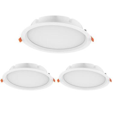 Imagem de 3 Luminárias Led De Embutir Redonda 3000k Ledvance 7021286, Bivolt