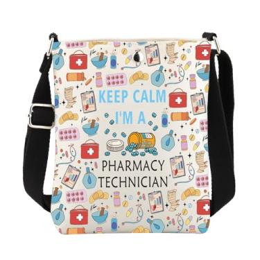 Imagem de FUSTMW Bolsa tiracolo de farmácia para farmacêuticos RX bolsa mensageiro bolsa de estudante de farmácia presente de formatura bolsa balde, Bolsa Phtech C