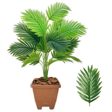 Imagem de Planta Palmeira Artificial com Vaso Completo Casca Plástico - Flor Imp