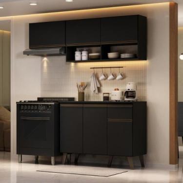 Imagem de Armário de Cozinha Compacta Atlanta Petit Carraro Preto Touch