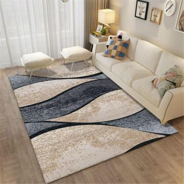 Imagem de Tapete De Carpete Tapetes De Berçário & Cinza Estilo Simples Design De Padrão Elegante Tapete De Quarto Anti-incrustante Absorção De Som Antiderrapante Tapete Tapete, Grey, 120X200CM