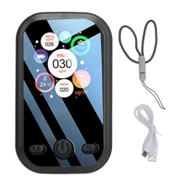 Imagem de Monitor De Qualidade Do Ar PM2.5 PM10 PM1.0 Detector De Umidade Tester LCD Display Portátil Mini Medidor De Qualidade Do Ar (Preto)