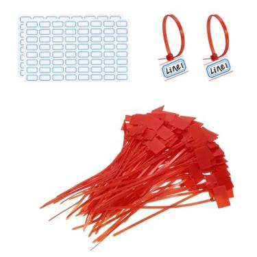 Imagem de PATIKIL Abraçadeiras de 15,2 cm, 100 peças, etiquetas de fio de nylon, etiquetas de marcação de fio de nylon, tiras de plástico autobloqueadas, escreva com etiquetas de papel para organização de cabo