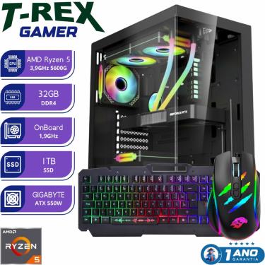 Imagem de PC Gamer T-REX Ryzen 5, 32GB, 1TB, placa de video Onboard