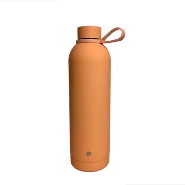 Imagem de Garrafa Térmica Aço Inoxidável 750ml Com Alça Água Quente Ou Fria Para Academia Treino Caminhada (Coral)