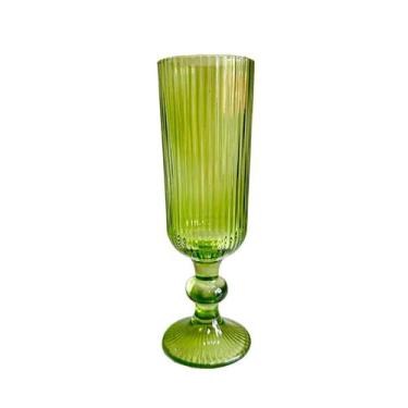 Imagem de Jg.6 Taças p/Champagne em Vidro Cameratta Verde Limão 150ml - Importad