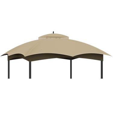 Imagem de Tampa superior de substituição para cobertura de dossel dupla camada à prova d'água para lowe's Allen Roth 10X12 Gazebo #GF-12S004B-1, cáqui