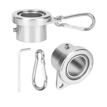 Imagem de Bubblythe Anéis de mastro de bandeira de alumínio, anéis de mastro de bandeira livres de emaranhamento com design de rolamento, anéis de bandeira rotativos de 360° para mastros de bandeira de 1,25