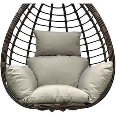 Imagem de Substituição De Cadeira De Ovo à Prova D'água, Cadeira De Balanço De Ovo Dobrável, Cadeira De Cesta Suspensa Espessa, Cadeira De Balanço De Cesta Lavável Com Encosto De Cabeça, Red