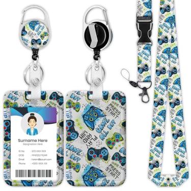 Imagem de Cordão de carretel de crachá Cool Game Machine, suporte de crachá de cartão de identificação de jogos, clipes retráteis para médico, enfermeira, professor, escritório, estudante