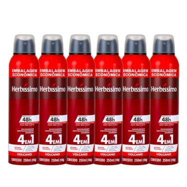 Imagem de Kit Desodorante Aerosol Antitranspirante Herbíssimo Volcano 250Ml - 6 unidades