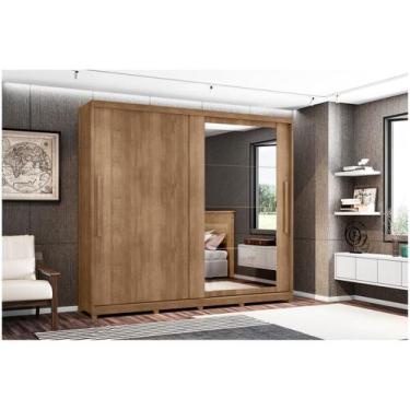 Imagem de Guarda-roupa Casal com Espelho 8 Gavetas 2 Portas Móveis Lanza Londres