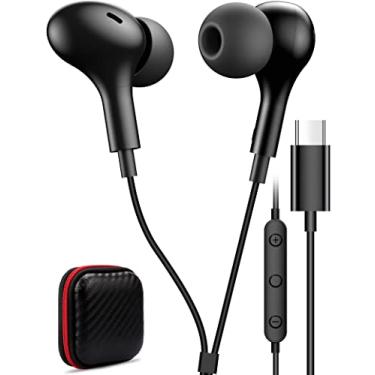 Imagem de Fone de ouvido USB C para Samsung S23 FE S22 S21 S20 A53 A54 Fones de ouvido magnéticos intra-auriculares tipo C com microfone, controle de volume, graves e cancelamento de ruído estéreo para iPhone