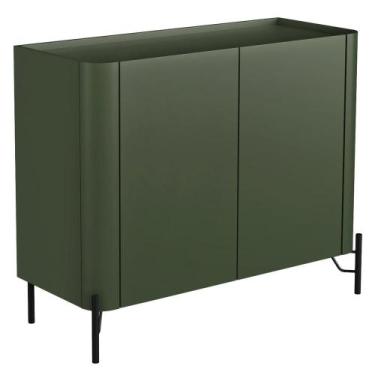 Imagem de Buffet Para Sala de Jantar 2 Portas 1 Gaveta Pés Industrial Preto Naim