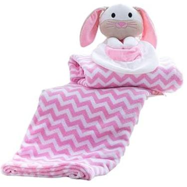 Imagem de Manta Bebê Naninha Pelúcia Microfibra Macio Coelho Rosa