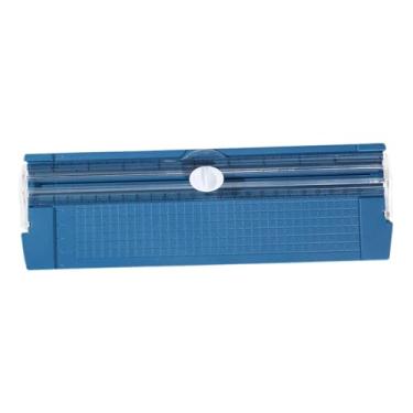 Imagem de oshhni Cortador de papel A4, cortador de papel deslizante, ferramenta de corte bidirecional, ferramenta de scrapbooking para cupons, papéis artesanais para, Azul