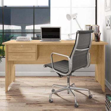 Imagem de Escrivaninha Mesa Para Escritório Com 2 Gavetas De 160cm Cannes Cinamomo