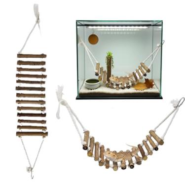 Imagem de luchike Pacote com 2 Redes de Dragão Barbudo Ponte de Réptil para Terrário Acessórios de Tanque de Dragão Barbudo Acessórios de Gaiola de Camaleão Decoração de Escalada para Lagarto Lagartixa