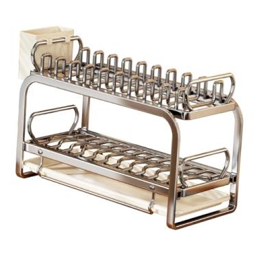 Imagem de Bothyi Escorredor de pratos, organizador e economizador de espaço, multifuncional, com suporte para utensílios, para organização de cozinhas residenciais e, M