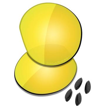 Imagem de SAUCER Lentes de reposição premium e protetores de nariz para óculos de sol Oakley Clifden OO9440 High Defense - ouro 24K polarizado