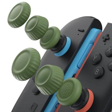 Imagem de JSAUX Thumb Grips Compatível com Nintendo Switch 2 (2025), capas para polegar do Switch, design ergonômico, aderência aprimorada para jogos, capa para joystick Joycon Grip - verde, 3 pares (6 peças)
