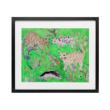Imagem de Stupell Industries Impressão emoldurada em preto Quirky Meadow Wildlife Under Glass por Melissa Wang, 13 x 16