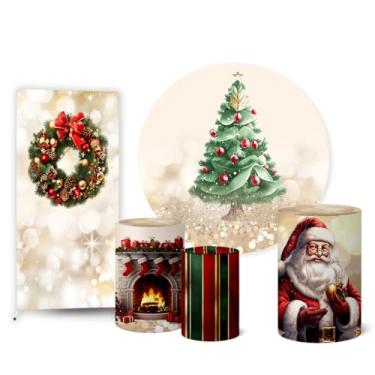 Imagem de Trio Capas Cilindro + Painel Sublimado + Painel Romano Natal (K2NAT074)