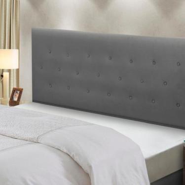 Imagem de Cabeceira de Cama Box Madeira Estofada Casal Montreal - D'Julia, Cinza