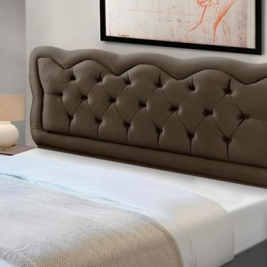 Imagem de Cabeceira Solteiro Estofada Madeira Cama Box Sofia - D'Julia, Marrom
