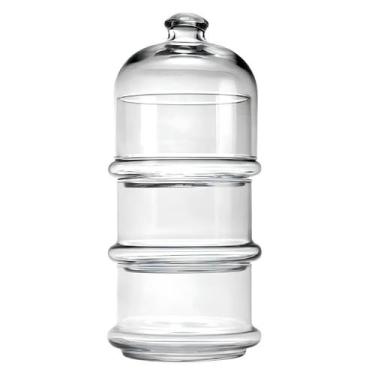 Imagem de Bomboniere Petisqueira de Vidro 3 Divisões c/ Tampa 24cm - Mabel