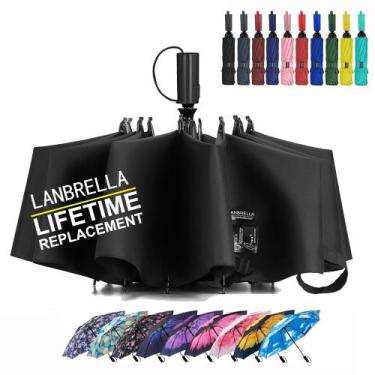 Imagem de Guarda-chuva LANBRELLA Compact Reverse Dobrável Automático à Prova de 