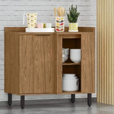 Imagem de Balcão De Canto Reto Módulo De Cozinha 1 Porta - Toscana Freijó