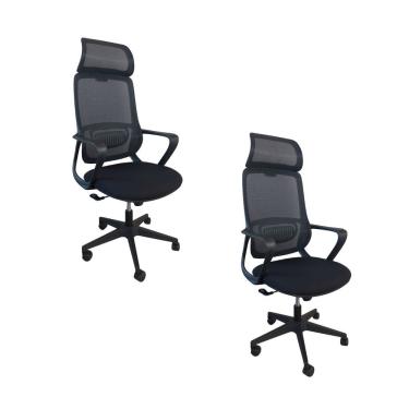 Imagem de Kit 2 Cadeiras Presidente Oficial Comfort Vinci Com Apoio