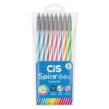 Imagem de Caneta cis spiro gel 0,7mm com 8 cores vibrantes