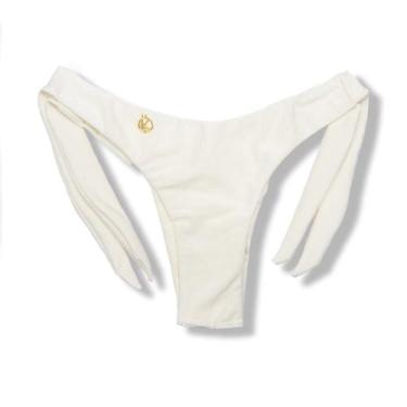 Imagem de Tanga Mora Pérola  Off-White  Biquíni Fio Duplo  Empina Bumbum  Amarra