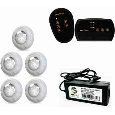Imagem de Kit 5 leds 9w luxpool + fonte 5a + controlador luxpool 72w