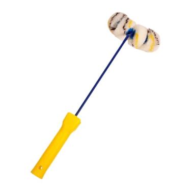 Imagem de XLWLLNJ Rolo de pintura para tubos para superfícies curvas e espaços apertados, portátil, com alça para cotovelos, limpeza de andaimes, tubos de gás, 4 Rodas