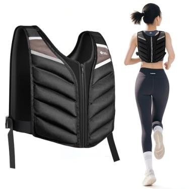 Imagem de Colete pesado, 4,5 kg/6,8 kg/9 kg, colete com faixa refletiva, coletes de peso corporal para homens, mulheres, academia, casa, treino, treinamento de força, fitness, corrida, treinamento, 4,5 kg-LL