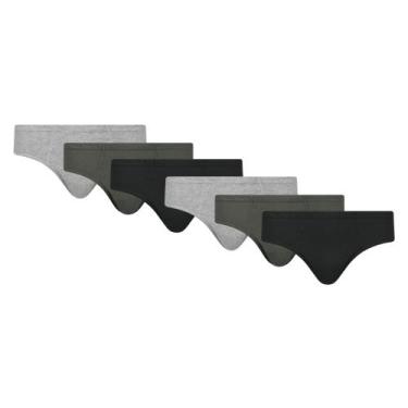 Imagem de Kit 6 Cuecas Lisa Adulto Selene Em Algodão Modelo Tradicional Normal, 