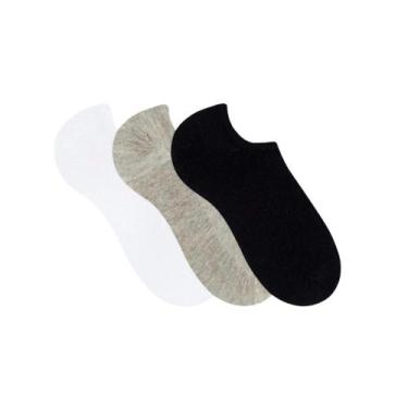 Imagem de Kit 3 Pares Meias Sapatilha De Punho Elástico Selene Sport Esportiva, 