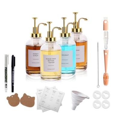 Imagem de Dispensador de xarope de café CNWSGEM 500mL com acessórios, pacote com