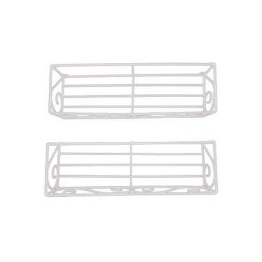 Imagem de Floreira Artesanal em Ferro com 2 Peças 60 cm na cor Branca - Multi Me