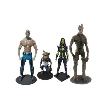 Imagem de Kit 4 Bonecos Guardiões da Galaxia Vingadores Drax Groot Gamora Rocket