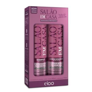 Imagem de Eico Salão Em Casa Cronograma Profissional Shampoo 800ml Sem Sal e Con