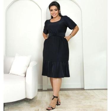 Imagem de Vestido Midi Zuleica Moda Evangélica Feminina - Miss Flower, Preto, Ún