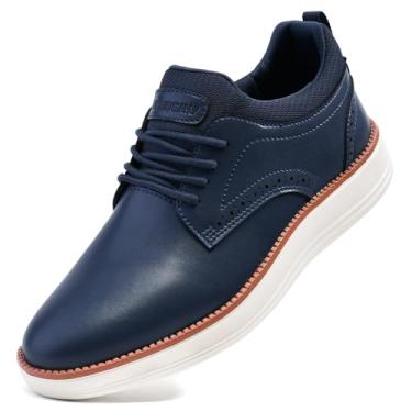 Imagem de Tênis social masculino Oxfords Business Wingtip Casual Walking Brogue, Azul, 45