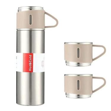 Imagem de Garrafa Térmica Portatil Vacuum Inox 500ml P/ Suco Café Com 3 Xícaras 