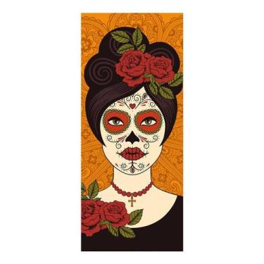 Imagem de Adesivo Decorativo de Porta - Caveira Mexicana - 2570cnpt - Allodi